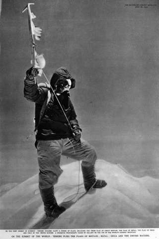 Tensing on the summit of everest